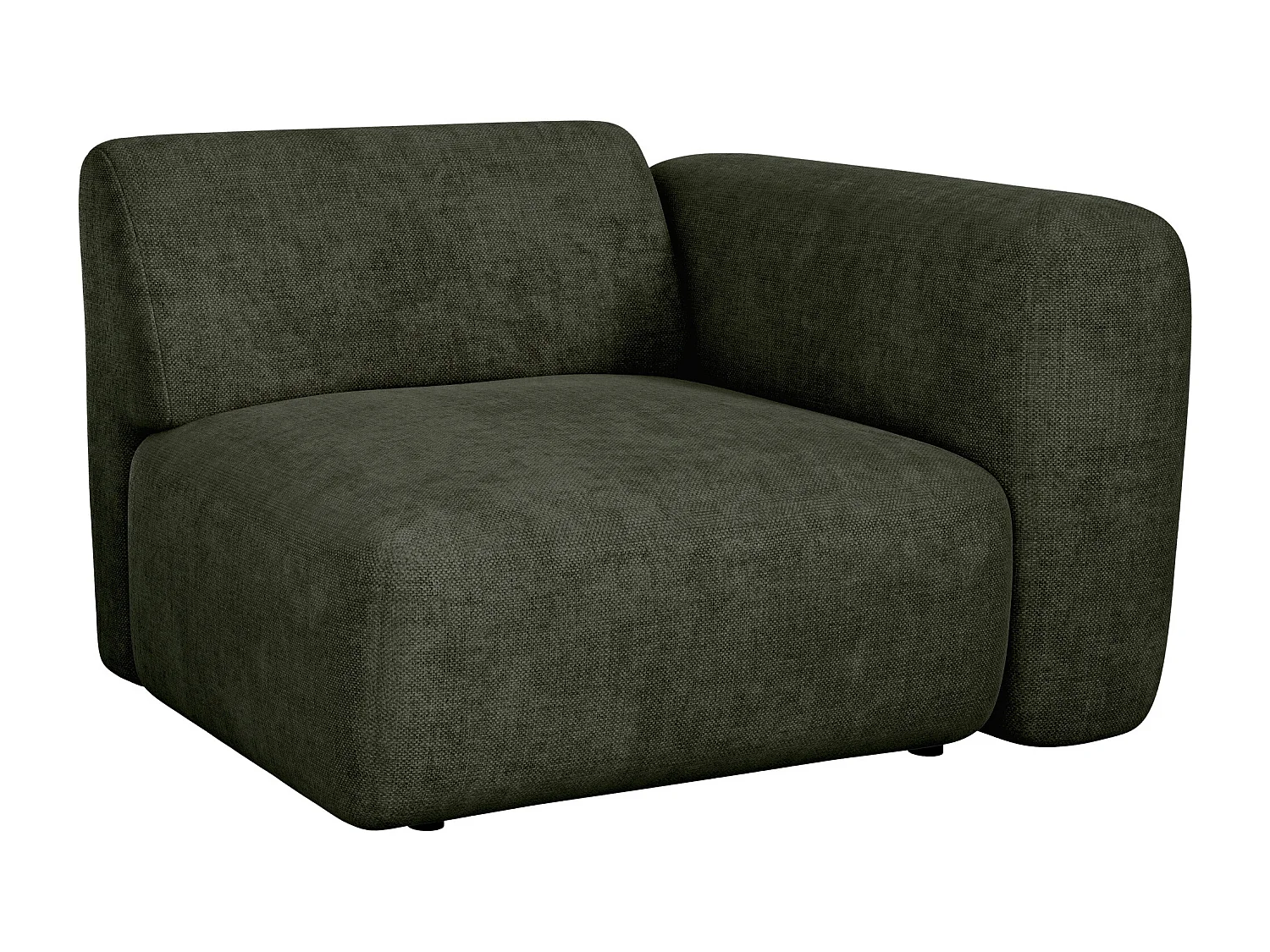 Module fauteuil d'angle droit en tissu vert POGNI de Maison Céphy
