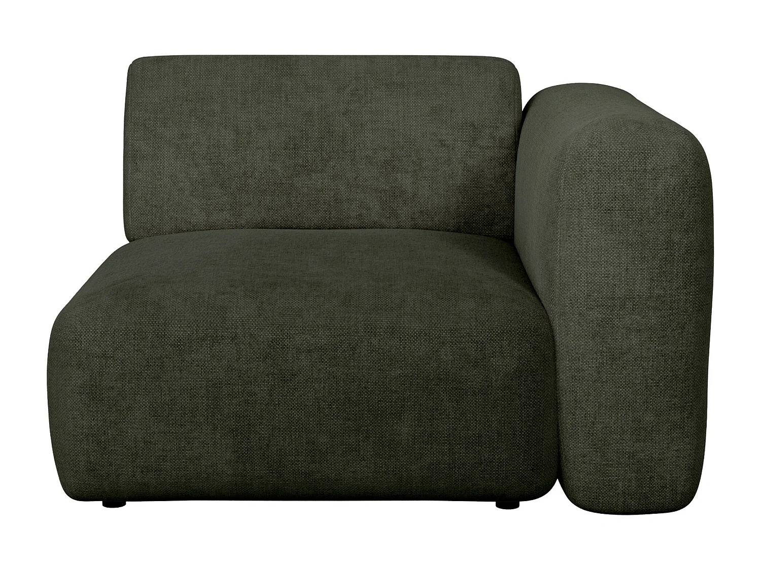 Module fauteuil d'angle droit en tissu vert POGNI de Maison Céphy
