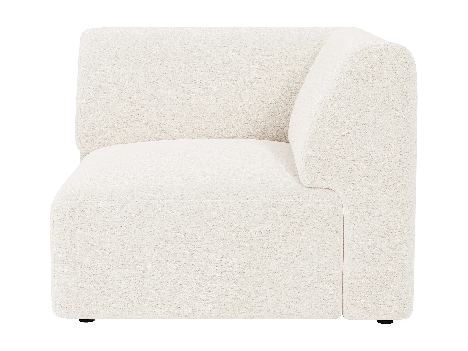 Module fauteuil d'angle en tissu bouclette blanc POGNI de Maison Céphy