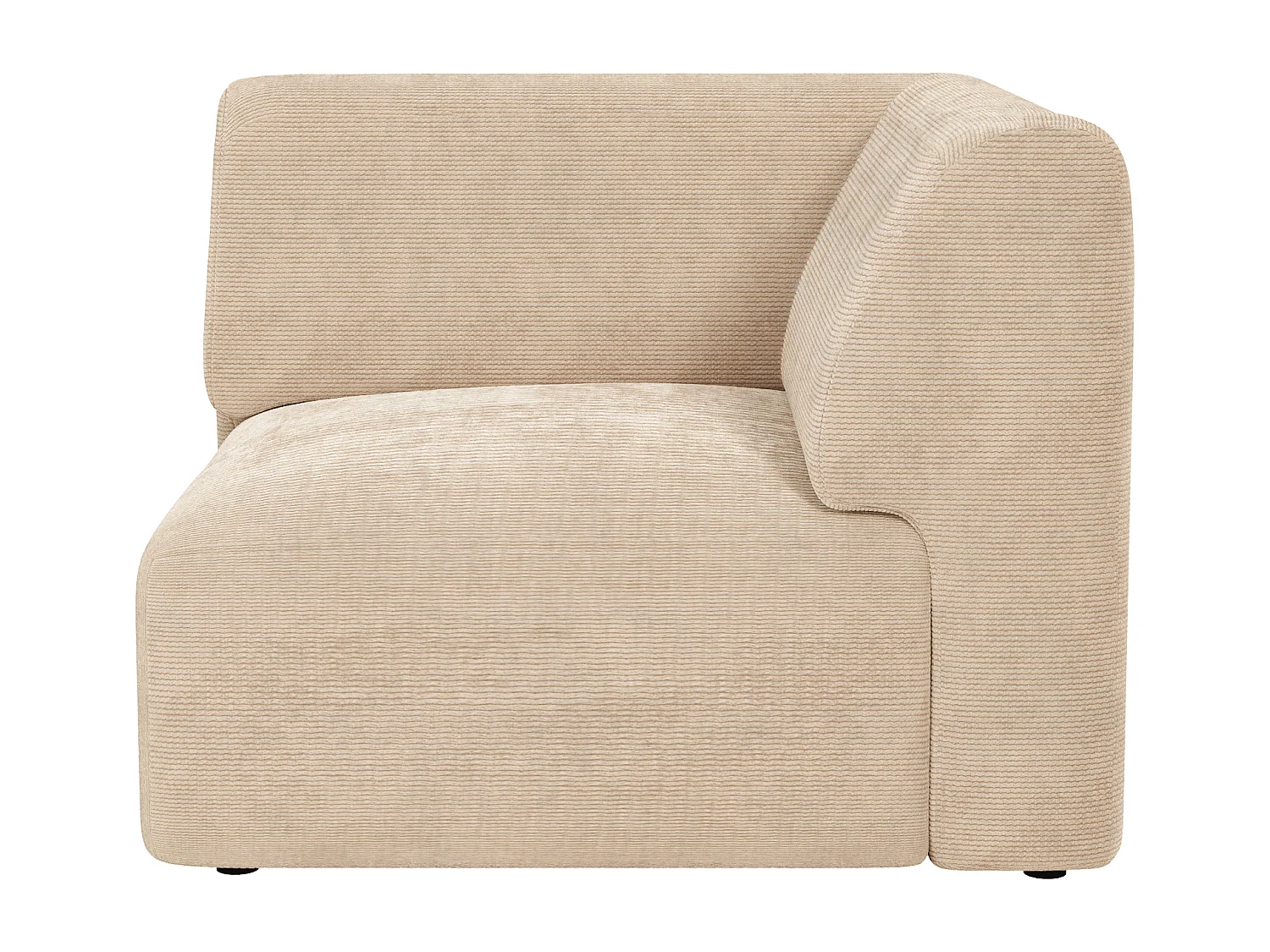 Module fauteuil d'angle en velours côtelé fines côtes beige POGNI de Maison Céphy