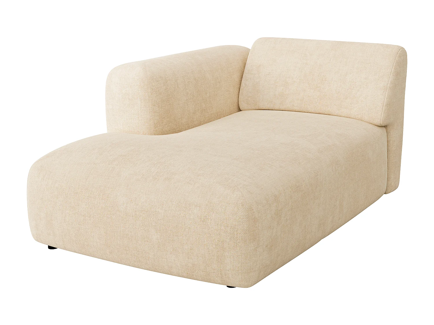 Module méridienne gauche avec accoudoir en tissu beige POGNI de Maison Céphy