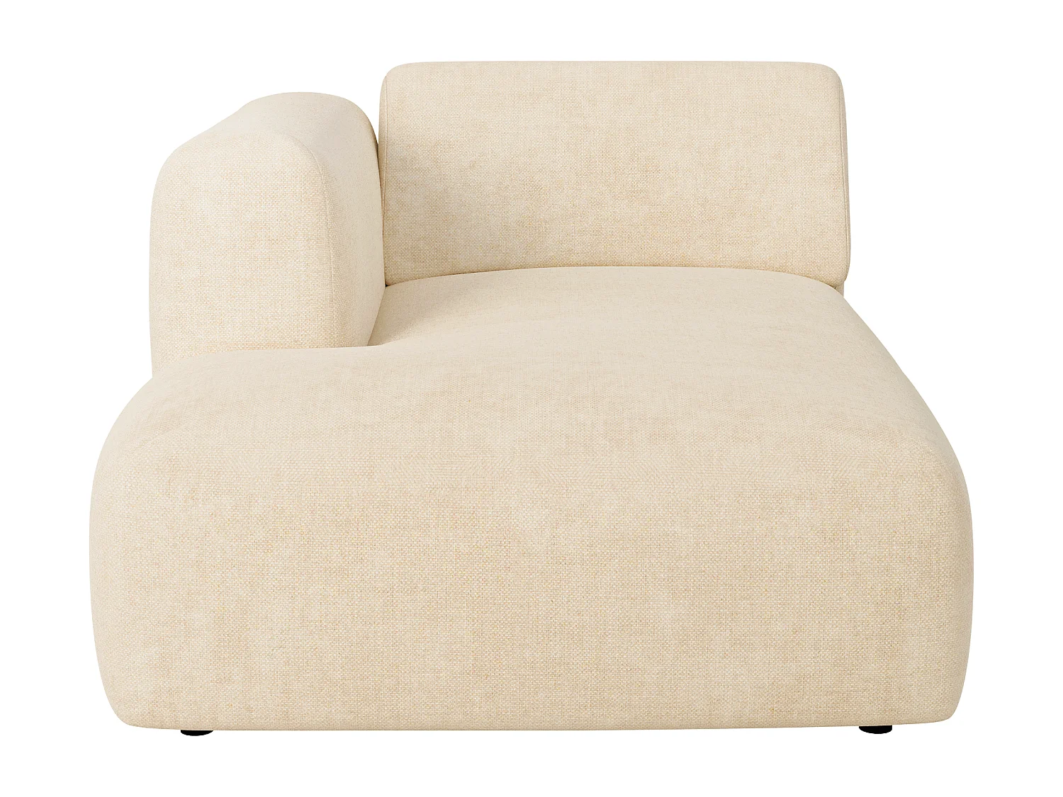Module méridienne gauche avec accoudoir en tissu beige POGNI de Maison Céphy