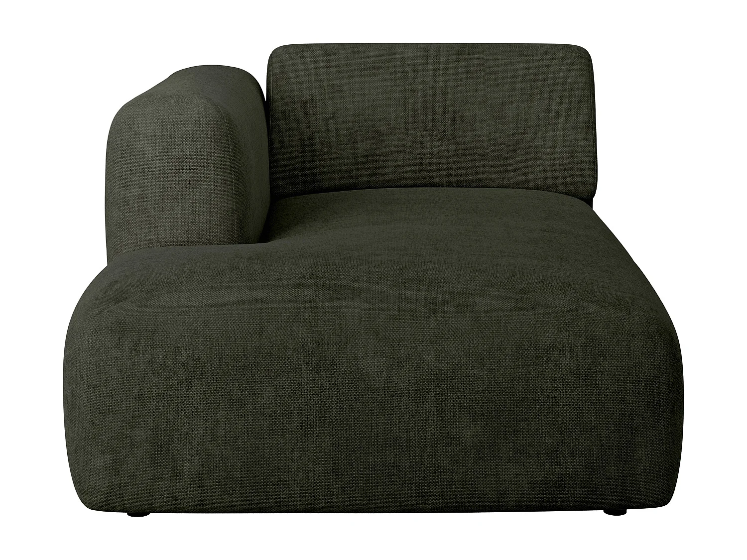Module méridienne gauche avec accoudoir en tissu vert POGNI de Maison Céphy