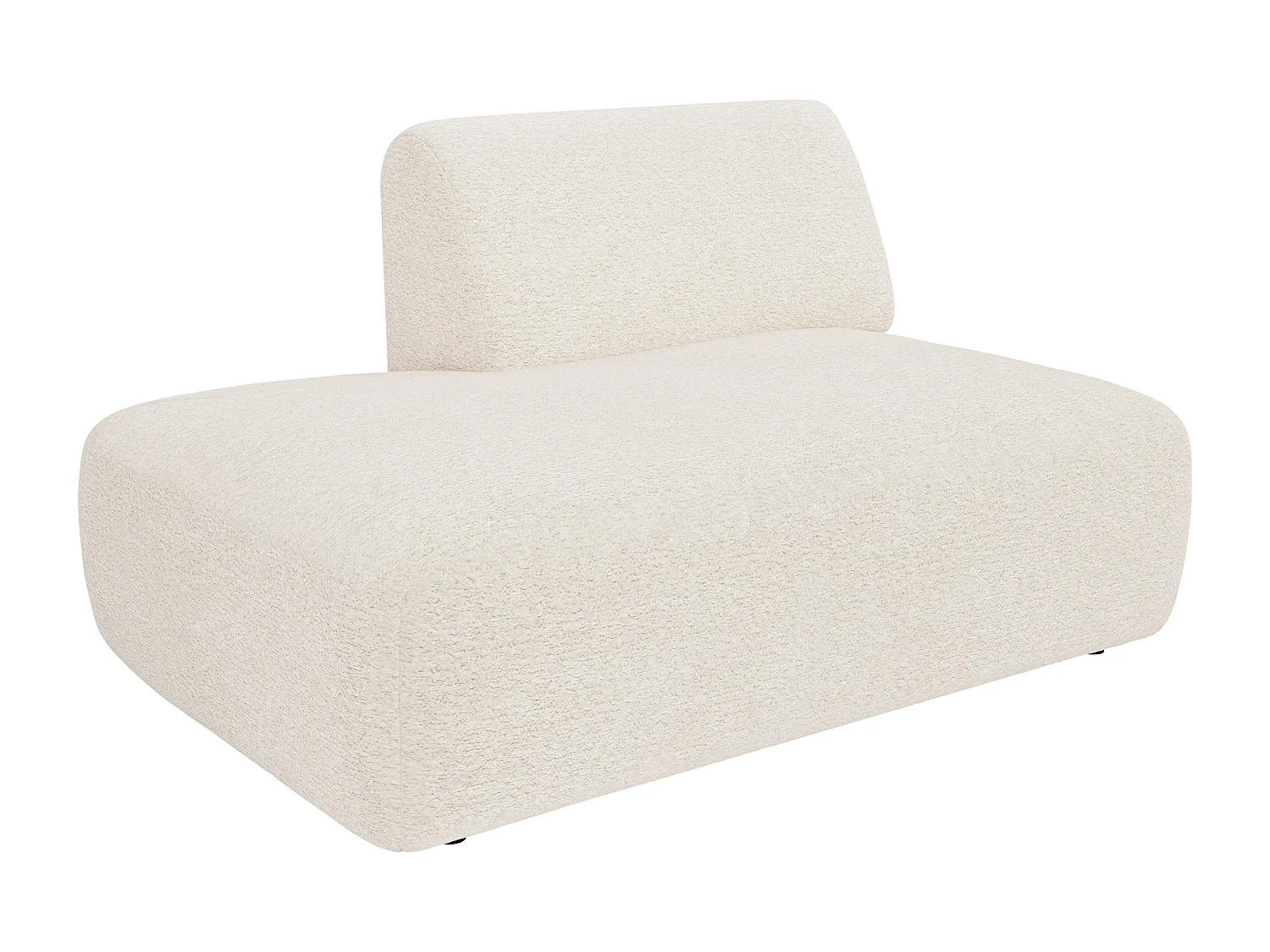 Module méridienne gauche en tissu bouclette blanc POGNI de Maison Céphy