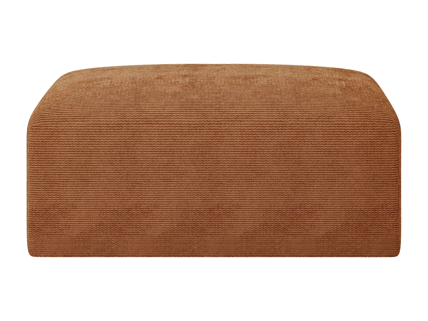 Pouf en velours côtelé fines côtes terracotta POGNI de Maison Céphy