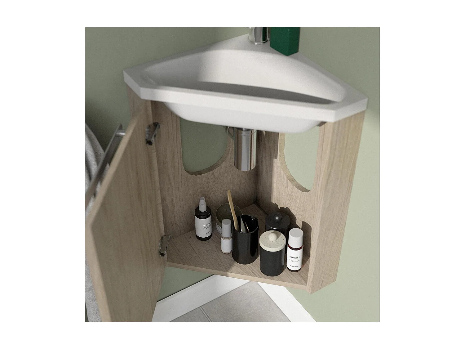 Lavabo angolare SKINO + mobile bagno