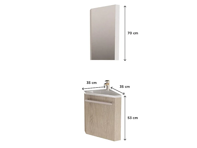 SKINO hoekwastafel + badkamermeubel