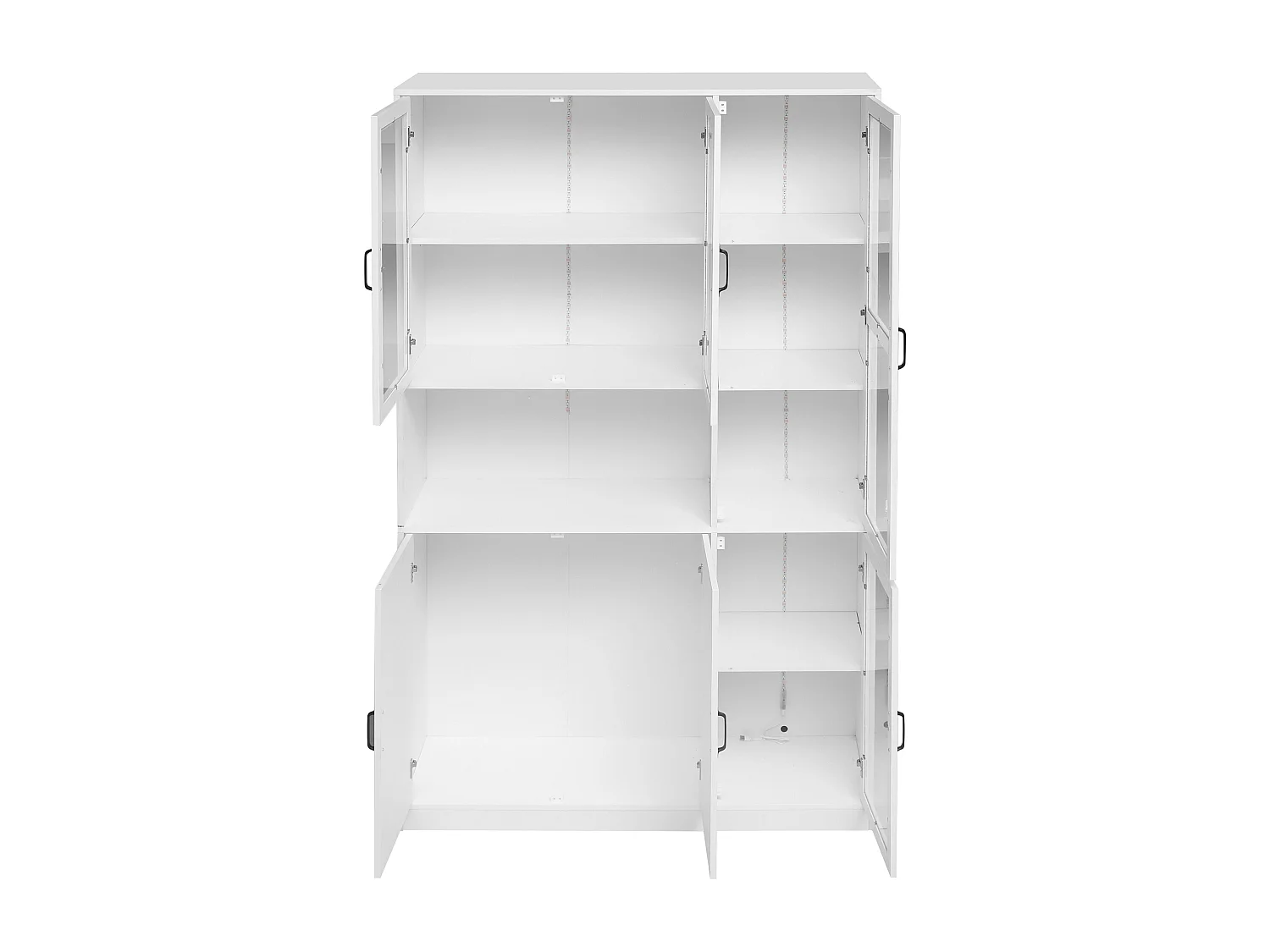 Vitrine 120x40x200 cm LED 6 portes - meuble de rangement en bois - noir