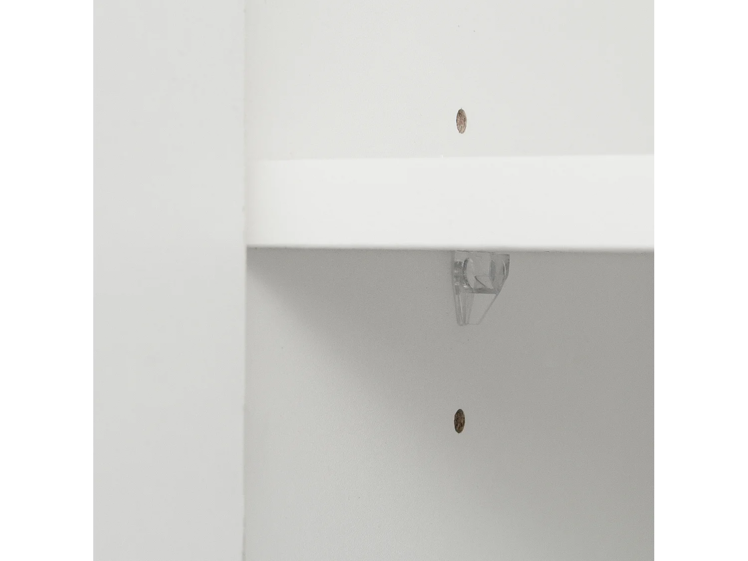 Vitrine 59.5x35x182 cm, 2 portes, éclairage LED Bluetooth, panneaux de particules, blanc