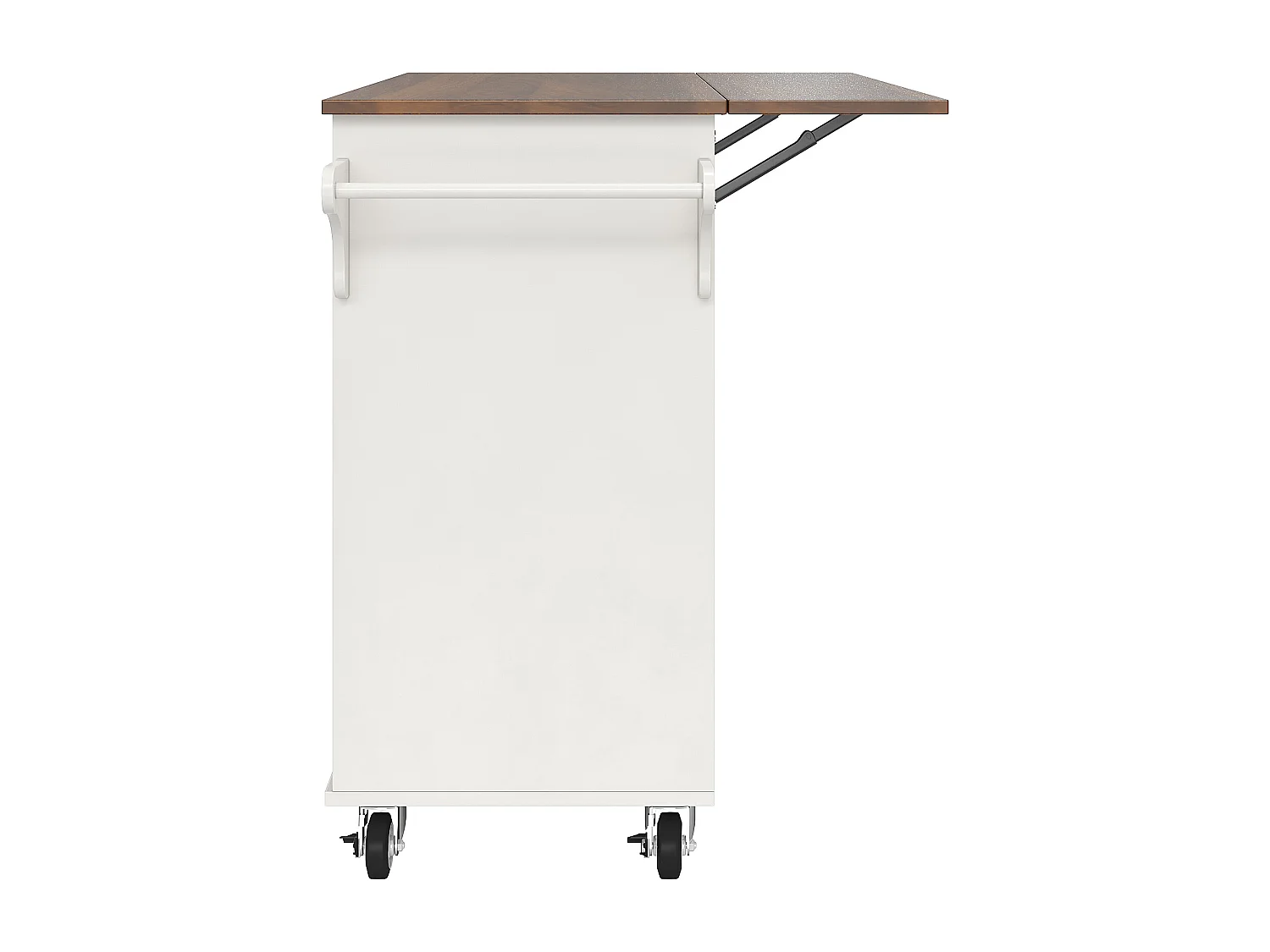 Desserte de cuisine 128x(46-71)x93 cm 2 portes et 2 tiroirs Îlot de cuisine avec plateau extensible - blanc