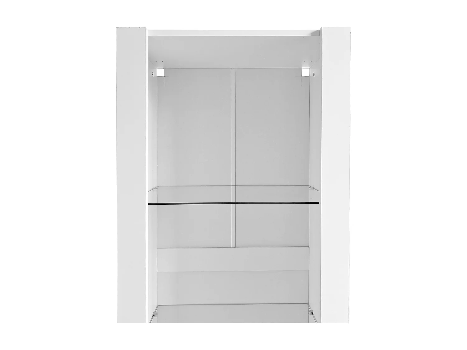 Vitrine 55x38x166 cm LED 1 porte et 3 étagères en verre - meuble de rangement - bois - blanc