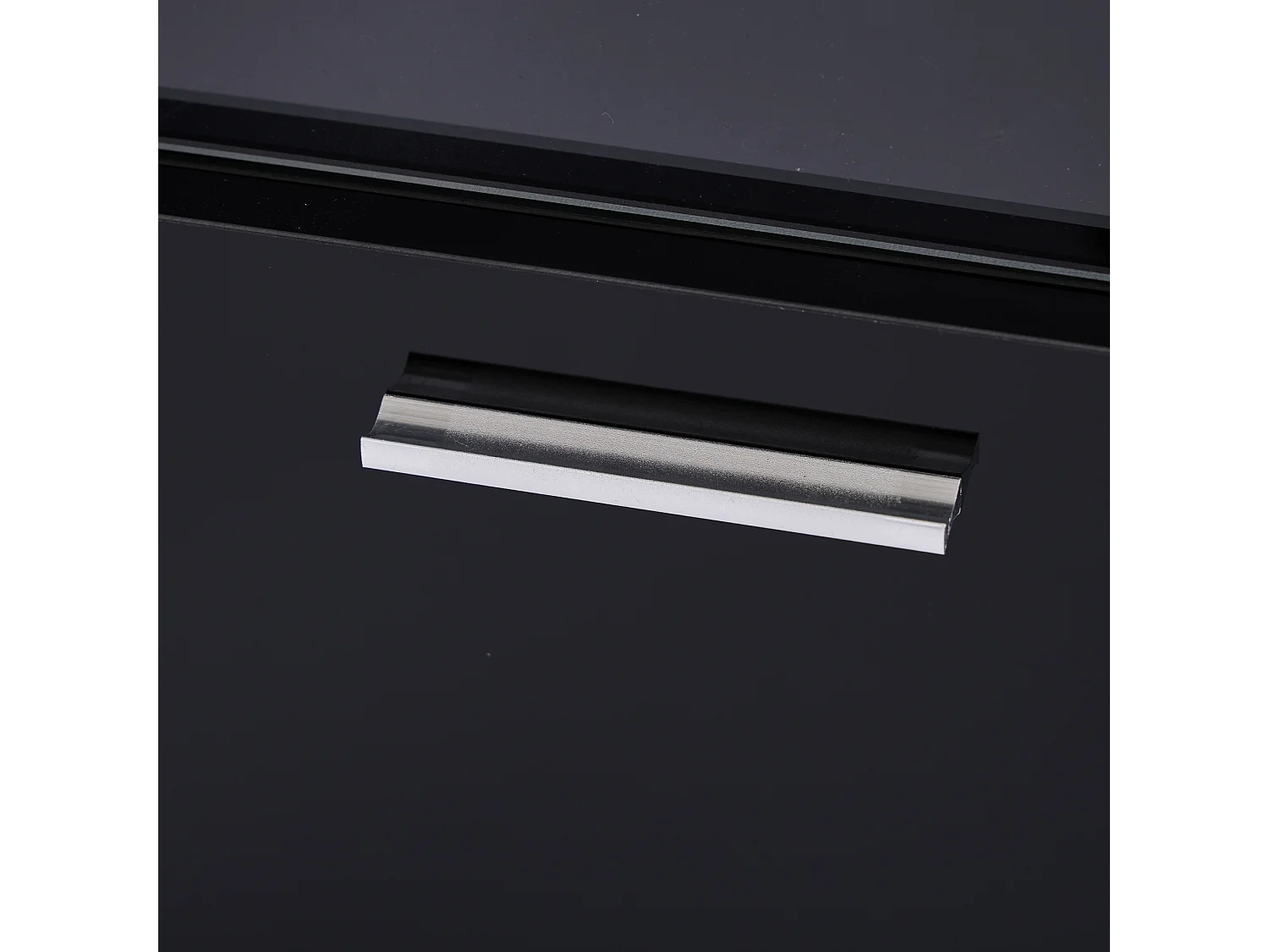 Vitrine (50x40x160 cm) LED 1 porte 1 tiroir - meuble de rangement en bois - noir