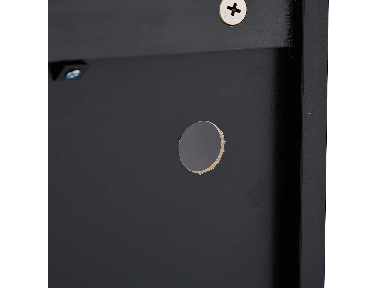 Vitrine (50x40x160 cm) LED 1 porte 1 tiroir - meuble de rangement en bois - noir