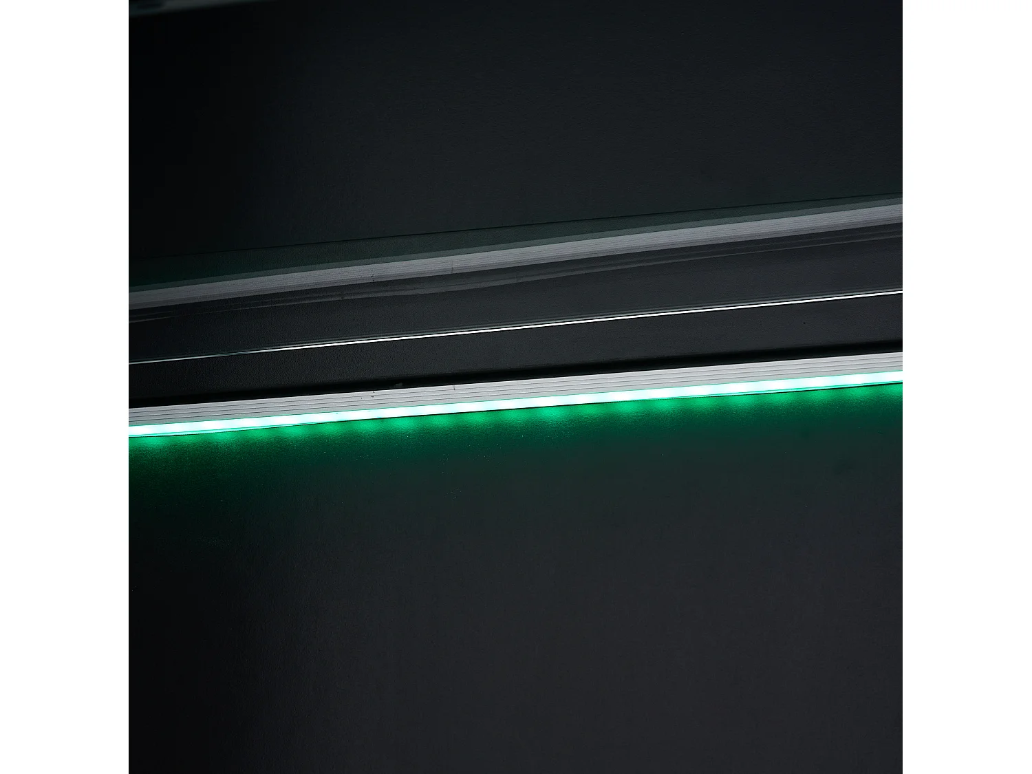 Vitrine (50x40x160 cm) LED 1 porte 1 tiroir - meuble de rangement en bois - noir
