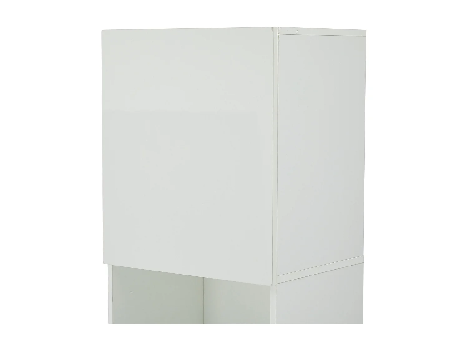 Vitrine 45x35x160 cm LED 2 portes 1 étagères en verre - meuble de rangement - bois - blanc