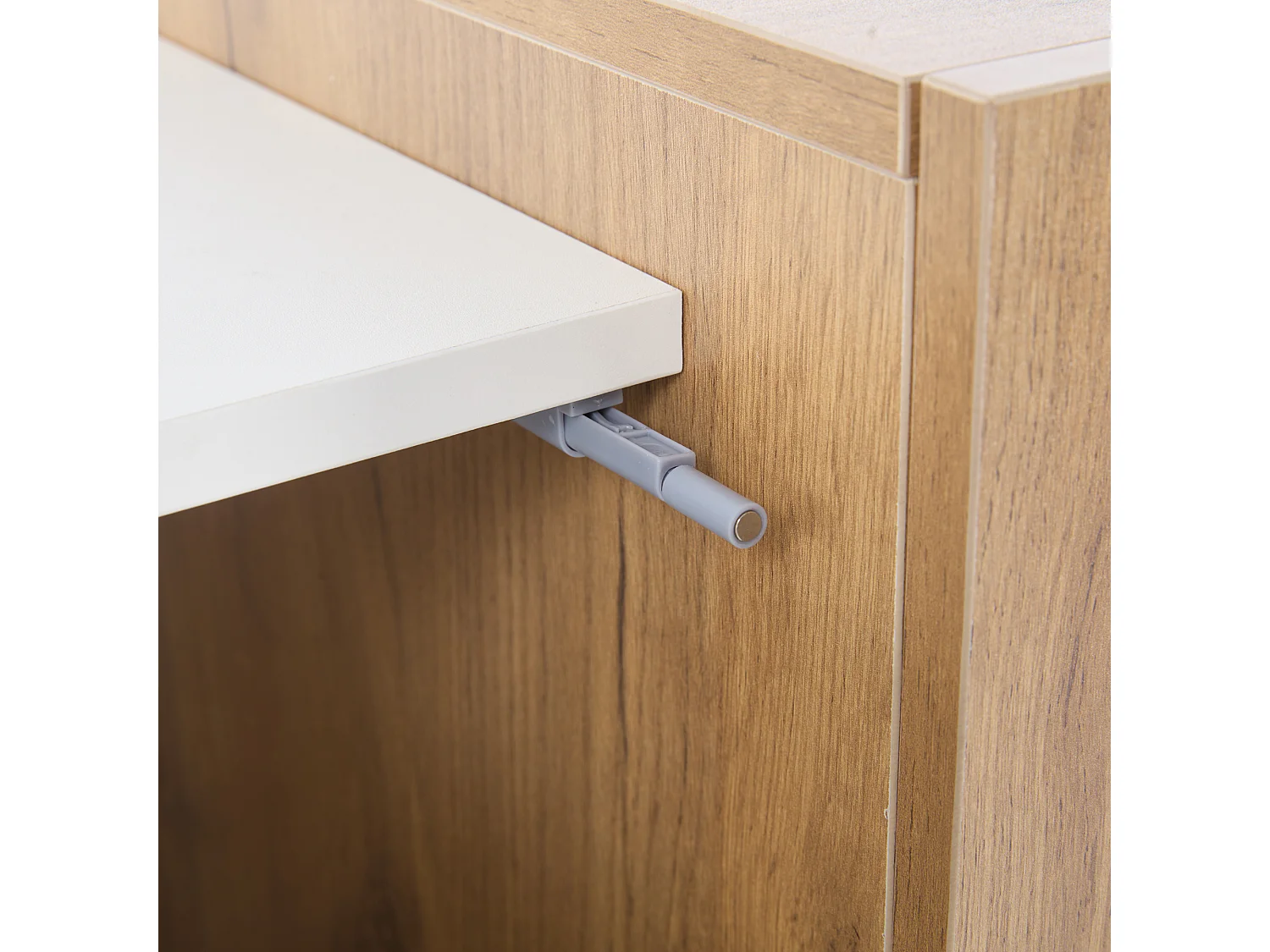 Vitrine 74x40x120 cm LED avec 3 portes et rangement - buffet avec étagères en verre - bois - blanc