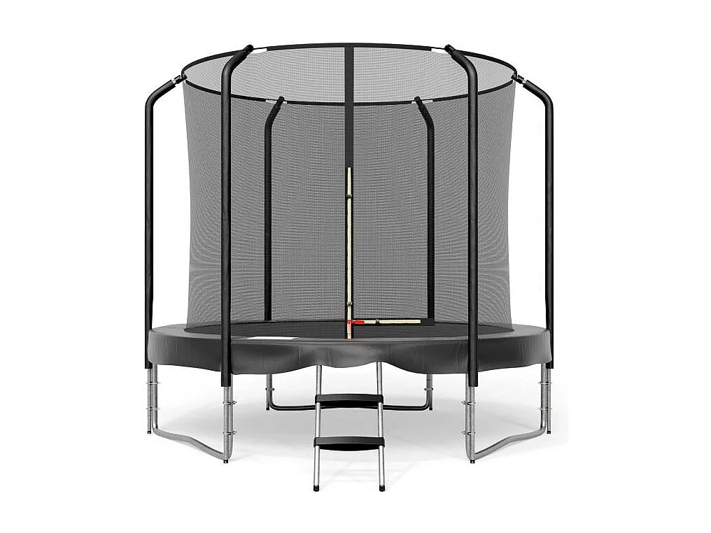 Trampoline Semi-Pro 8FT / 244cm Noir avec Filet de sécurité, Tapis de saut, Coussin de protection, Echelle
