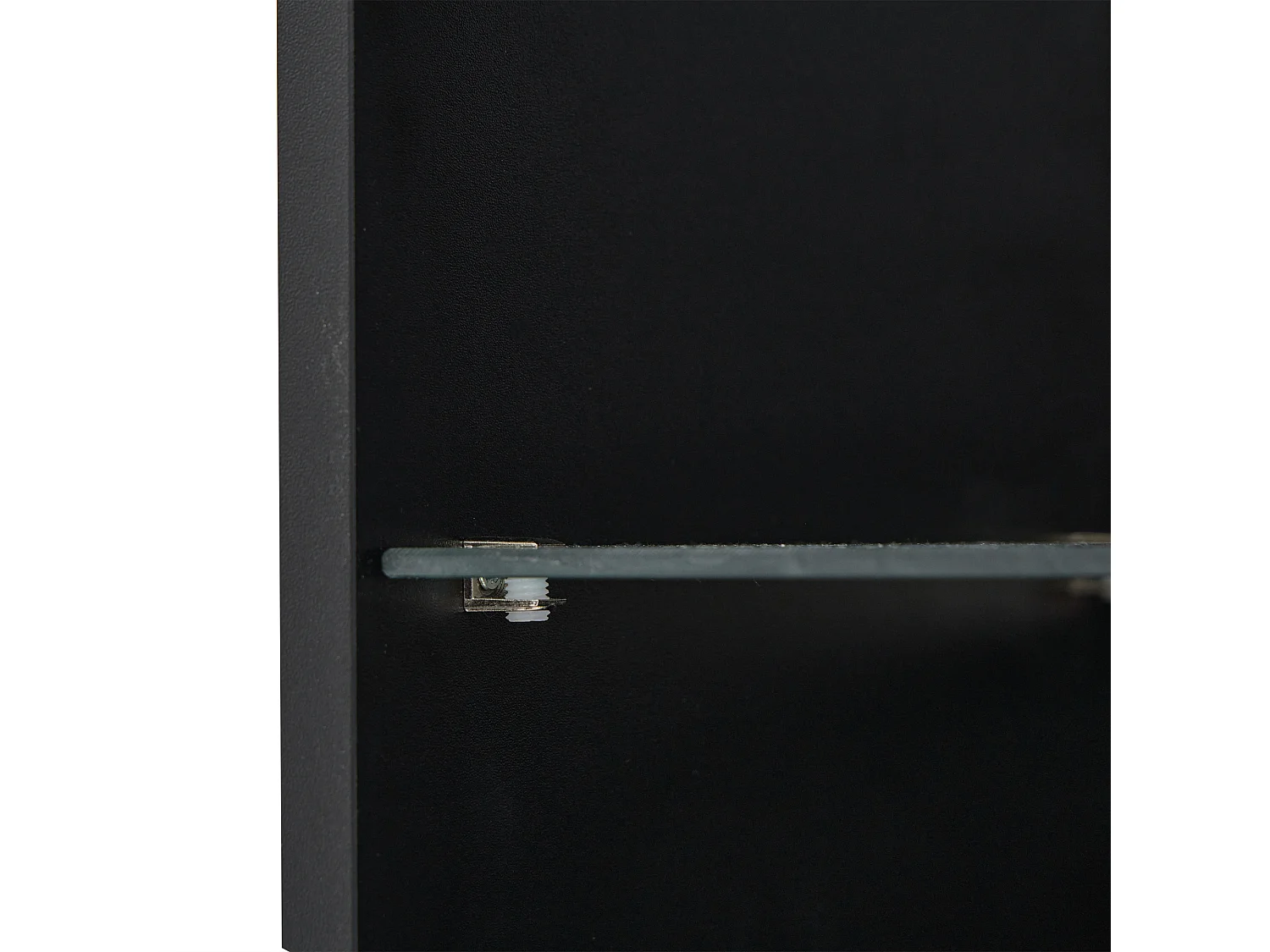 Vitrine 45x35x160 cm LED 2 portes 1 étagères en verre - meuble de rangement - bois - noir