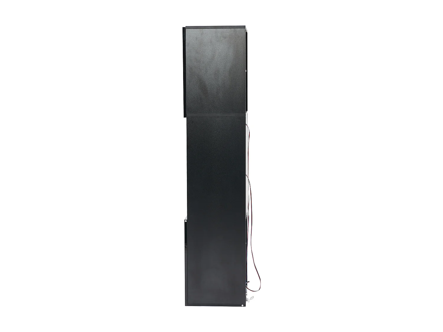 Vitrine 45x35x160 cm, éclairage LED, 1 étagère en verre trempé, panneau de particules noir brillant