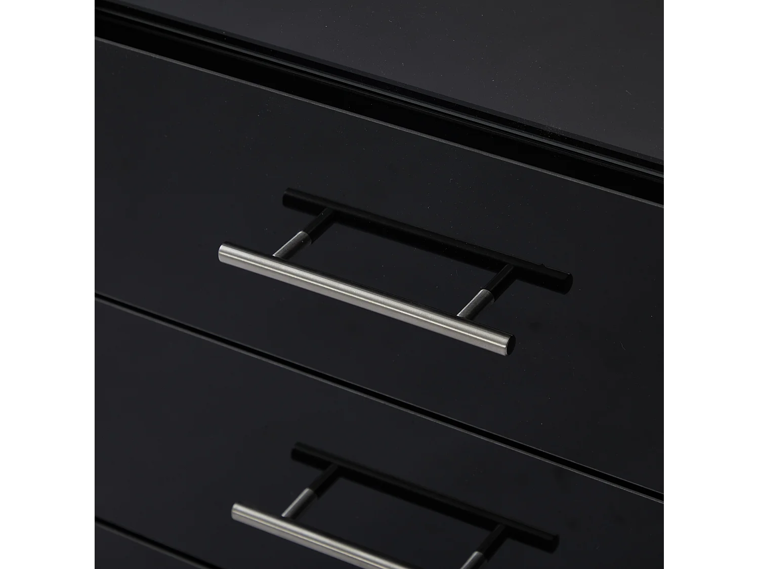 Vitrine 60x35x180cm 1 porte et 3 tiroirs de rangement - buffet LED - verre décoratif - noir