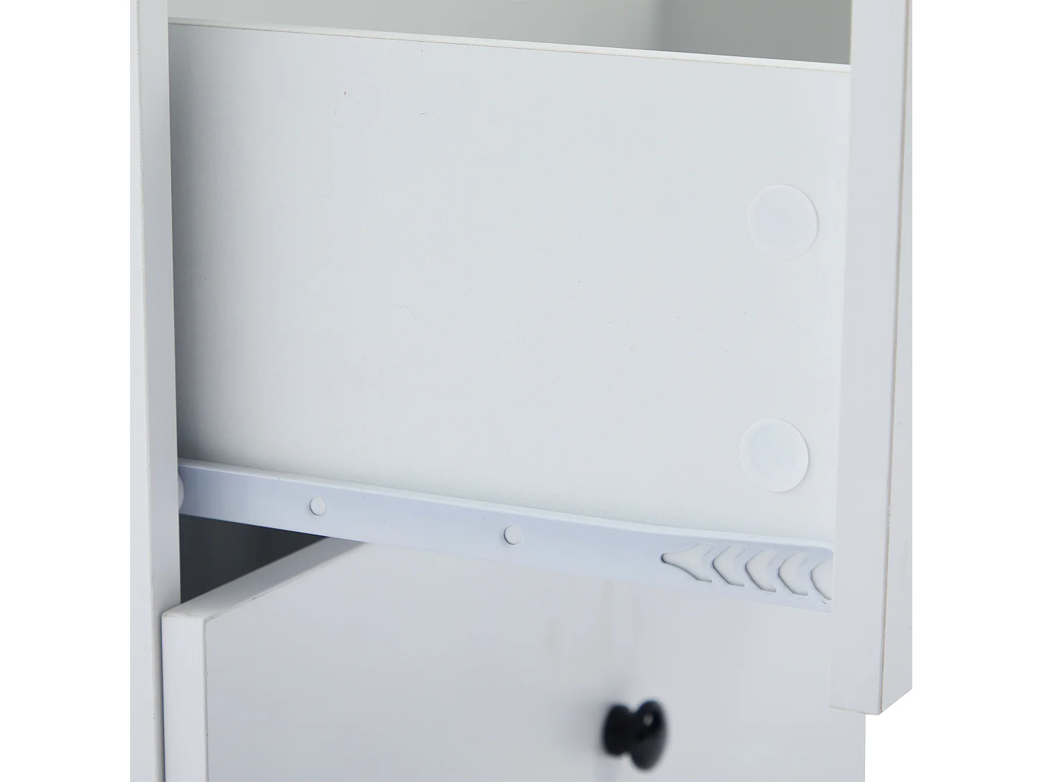 Vitrine 2 portes 60x36x165 cm en verre 2 tiroirs - avce LED  meuble de rangement en bois-blanc