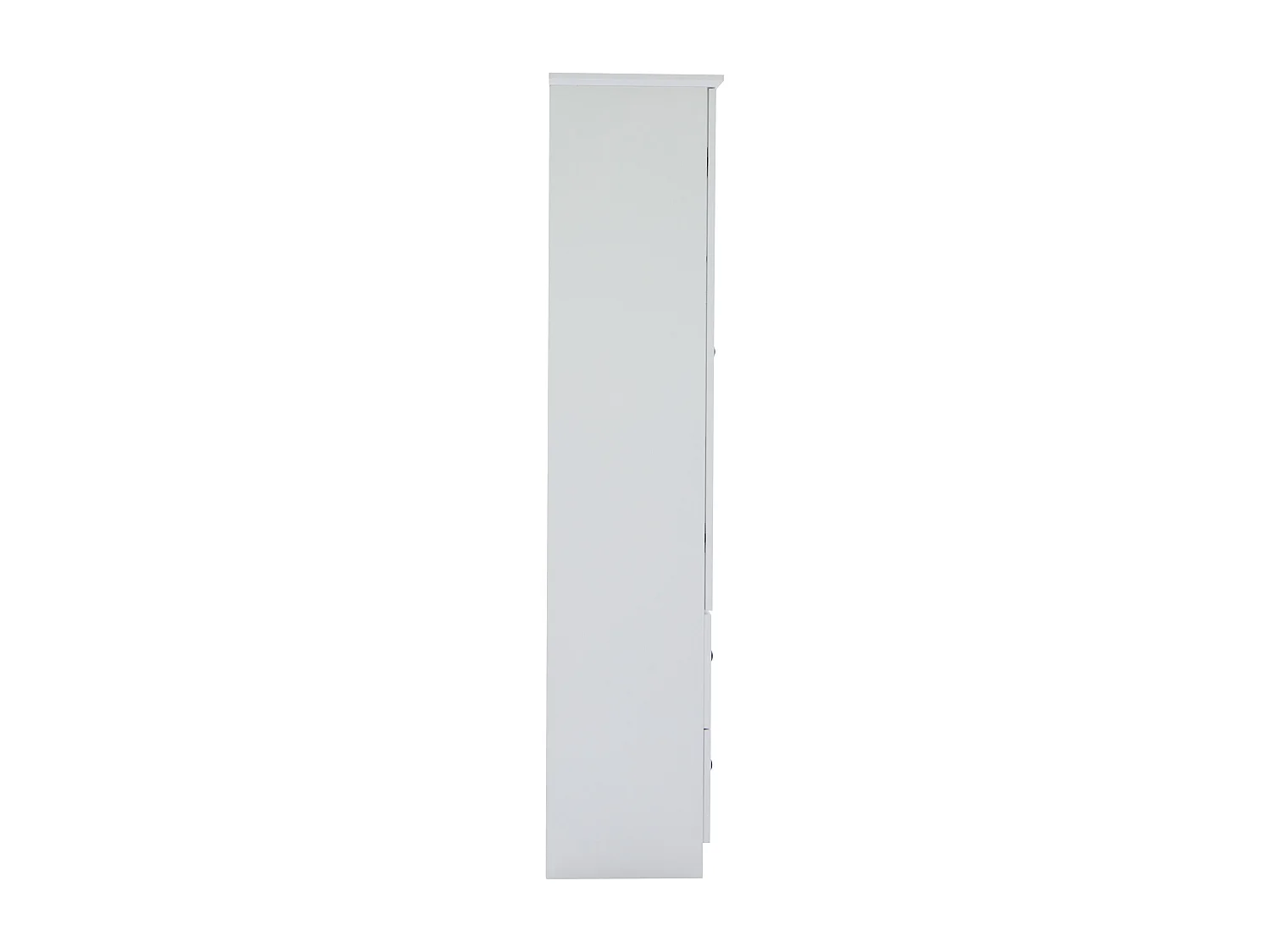 Vitrine 2 portes 60x36x165 cm en verre 2 tiroirs - avce LED  meuble de rangement en bois-blanc