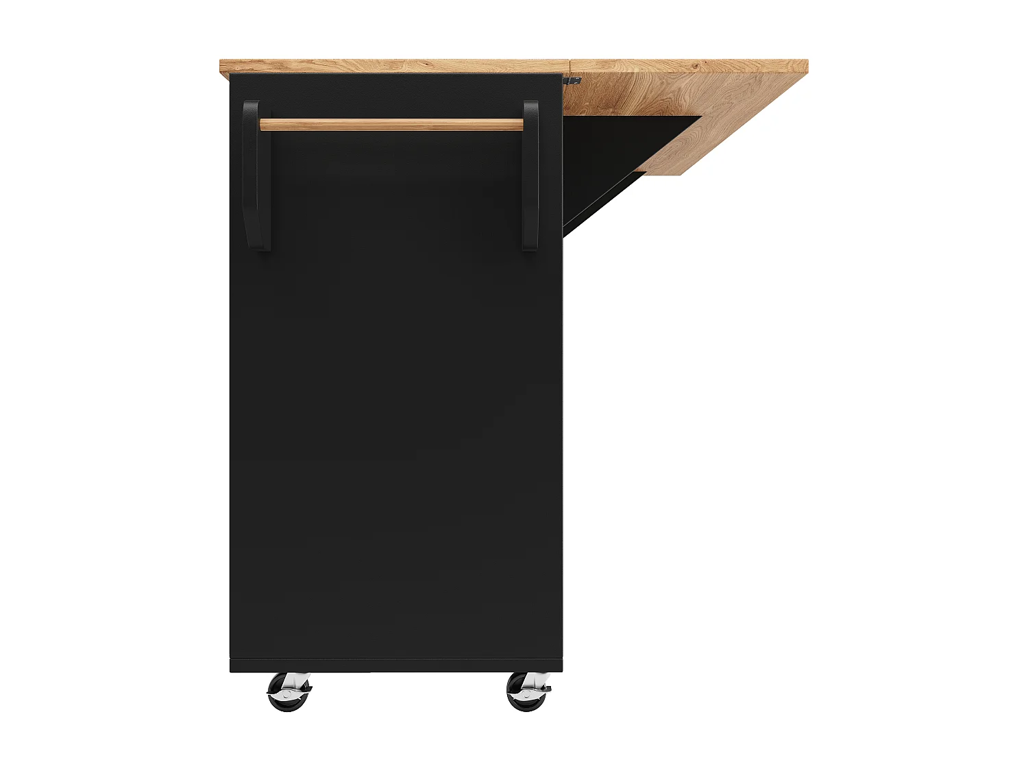 Desserte de cuisine 120x(43.2-71.2)x92 cm 3 portes et 2 tiroirs Îlot de cuisine avec plateau extensible  - noir