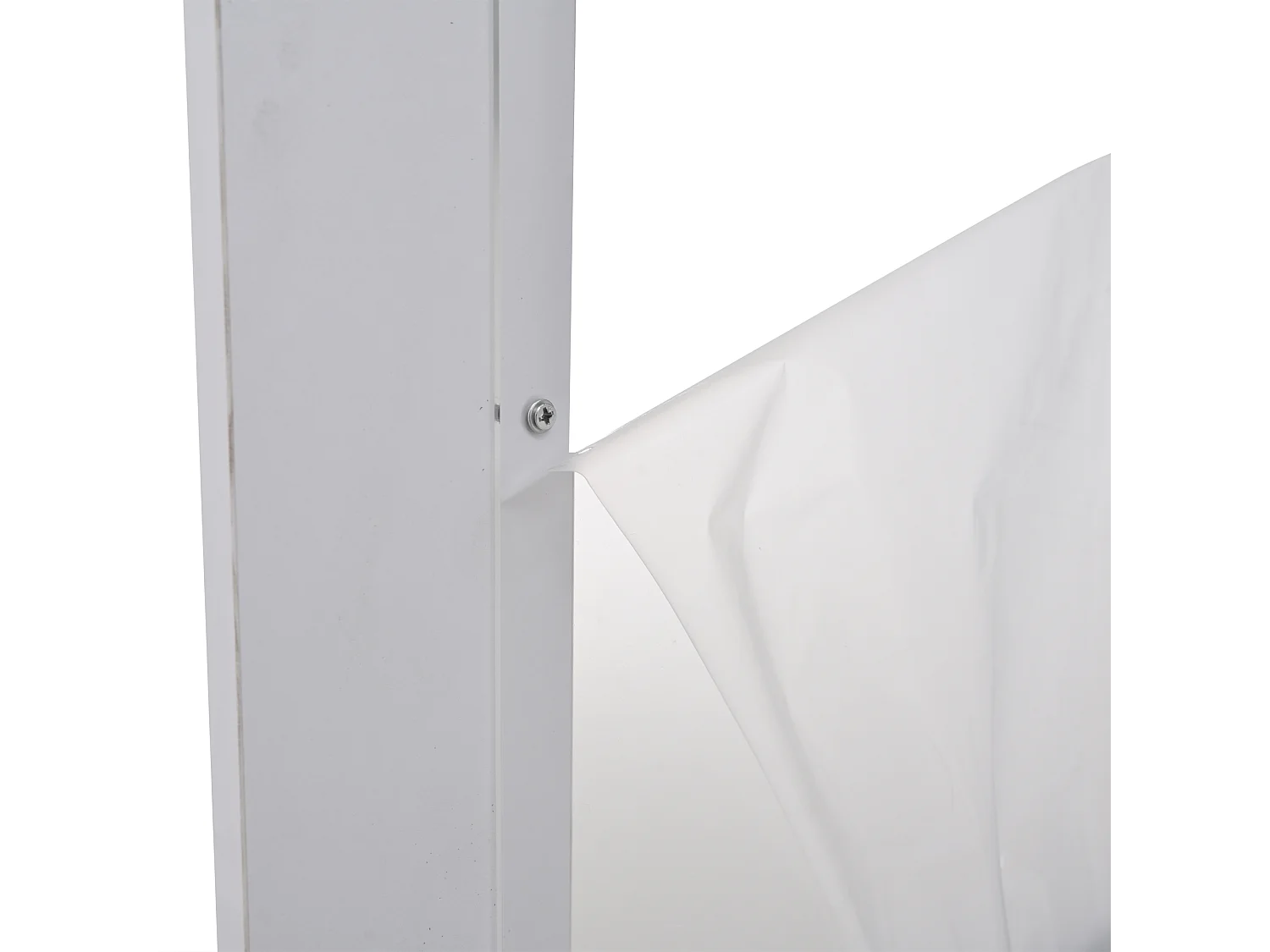 Vitrine 60x40x180 cm LED avec 1 porte en acrylique et rangement - buffet avec 3 étagères en verre - bois - blanc