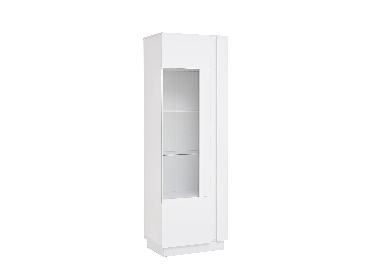 Vitrine 60x40x180 cm, porte en acrylique transparent avec LED, 5 niveaux, panneaux de particules, blanc