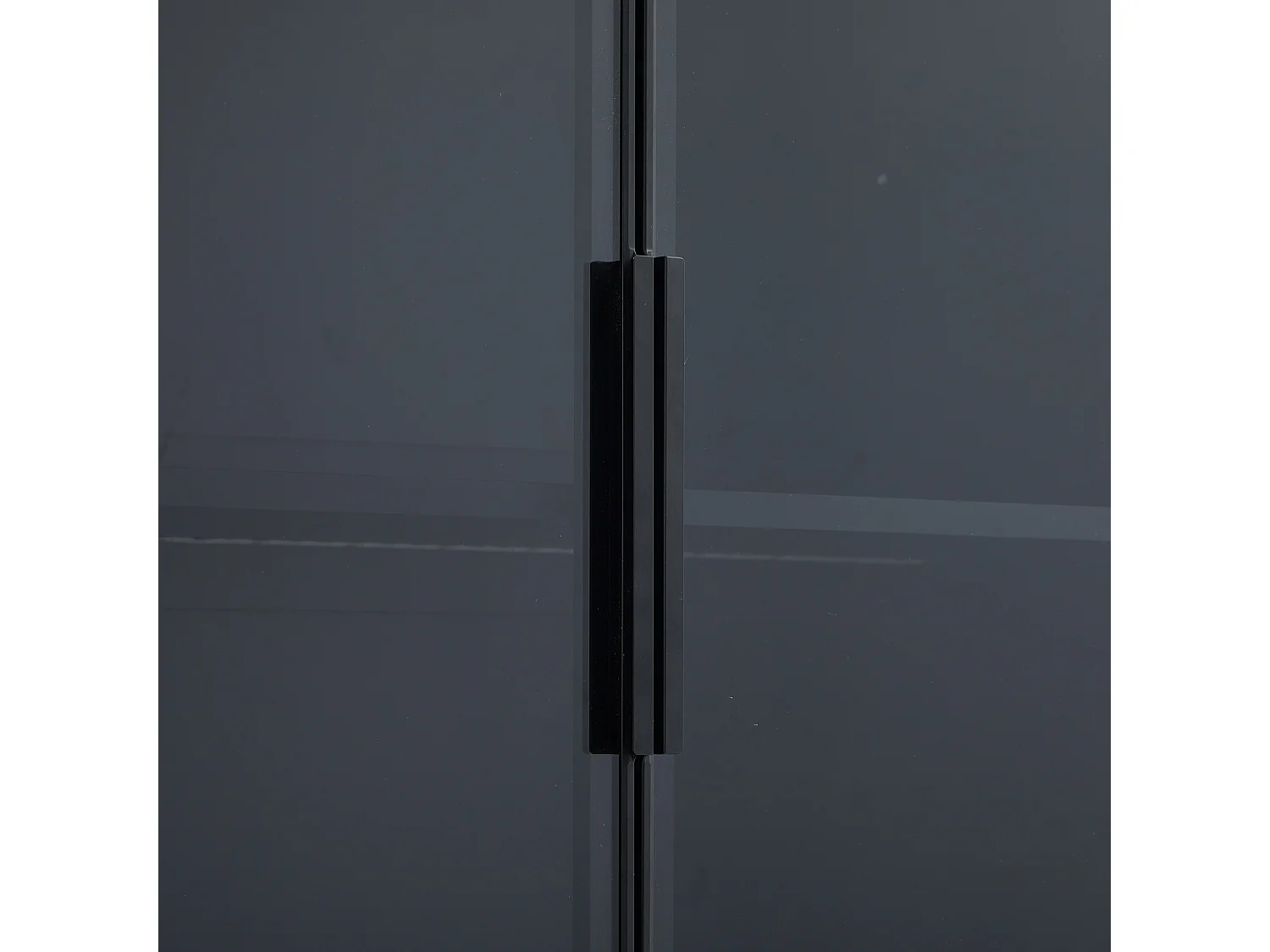 Vitrine 80x30x200cm LED 4 portes et rangement ouvert - meuble de rangement - noir