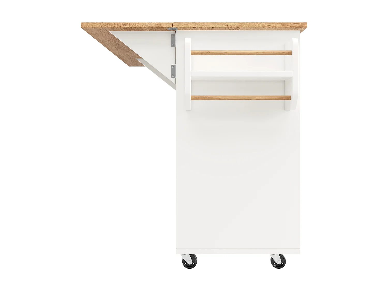 Desserte de cuisine 120x(43.2-71.2)x92 cm 3 portes et 2 tiroirs Îlot de cuisine avec plateau extensible - blanc