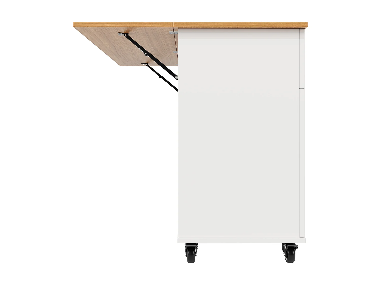 Desserte de cuisine 133x(37.3-70)x88 cm  3 portes et 3 tiroirs Îlot de cuisine avec plateau extensible - blanc