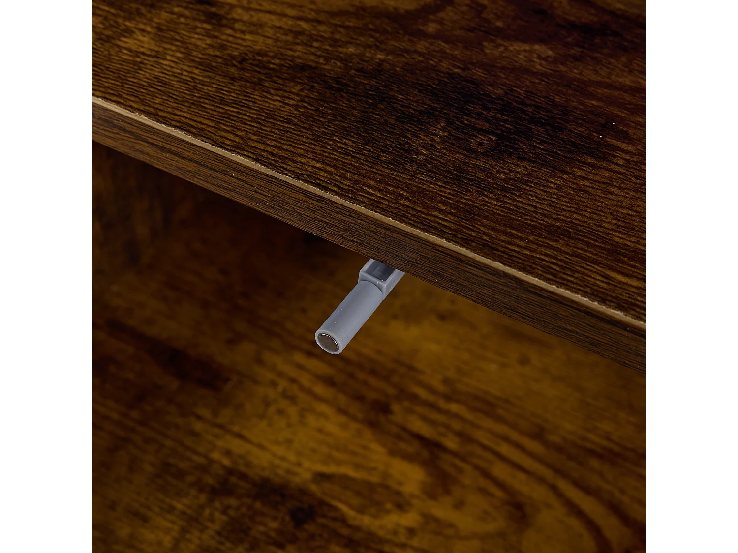 Vitrine 80x40x138 cm LED avec 2 portes 2 tiroirs - buffet avec rangement - bois - marron