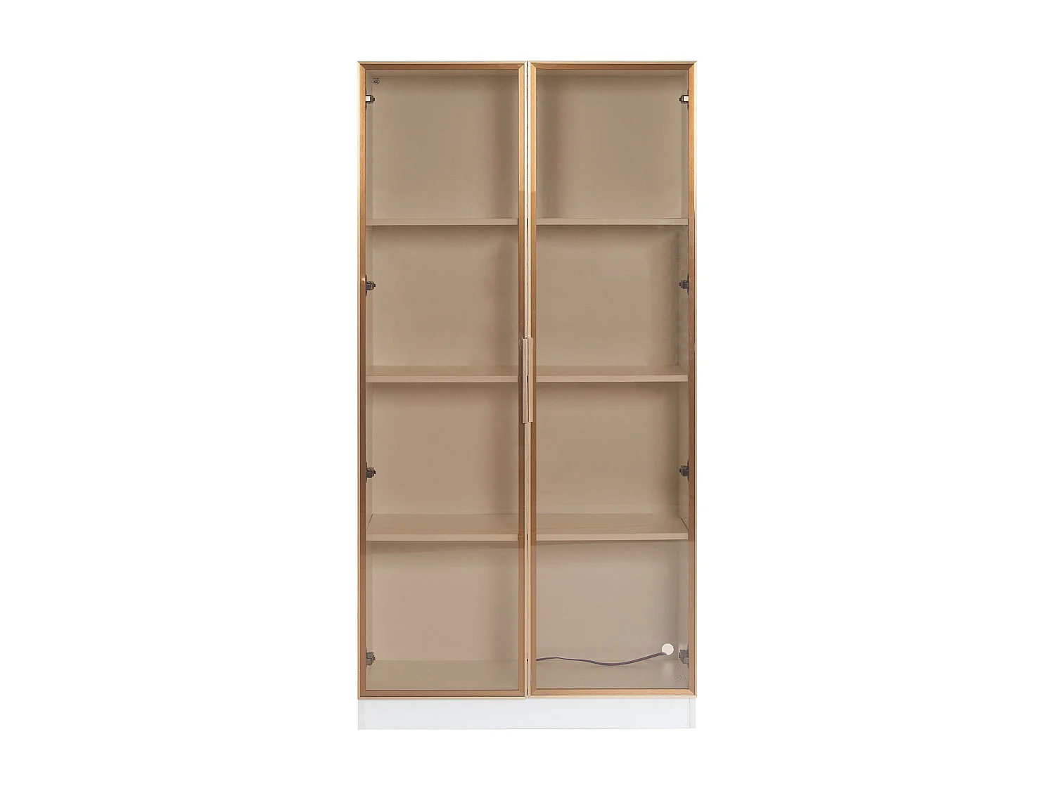 Vitrine 80x40x160 cm, éclairage LED, étagères réglables, gestion des câbles, panneaux de particules blanc
