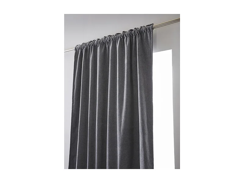 Rideau occultant phonique et thermique doublé polaire galon fronceur "Bjorn" 100% opaque Le fil d'Ariane