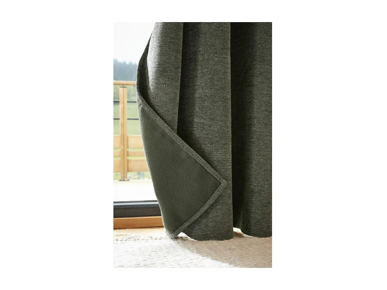 Rideau occultant phonique et thermique doublé polaire galon fronceur "Bjorn" 100% opaque Le fil d'Ariane