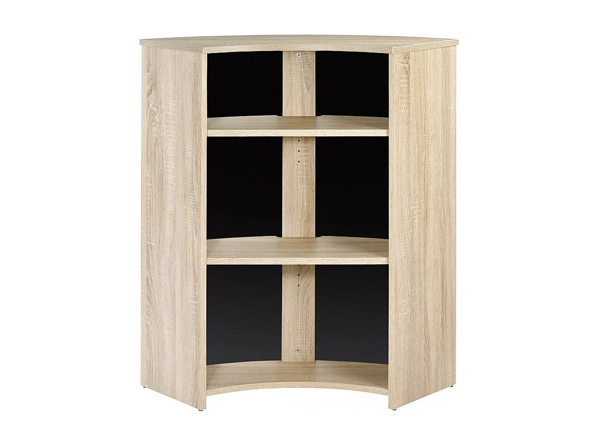 Meuble-Comptoir Bar Chêne 3 Niches 96,7 x 104,8 x 44,9 cm - Coloris: Noir