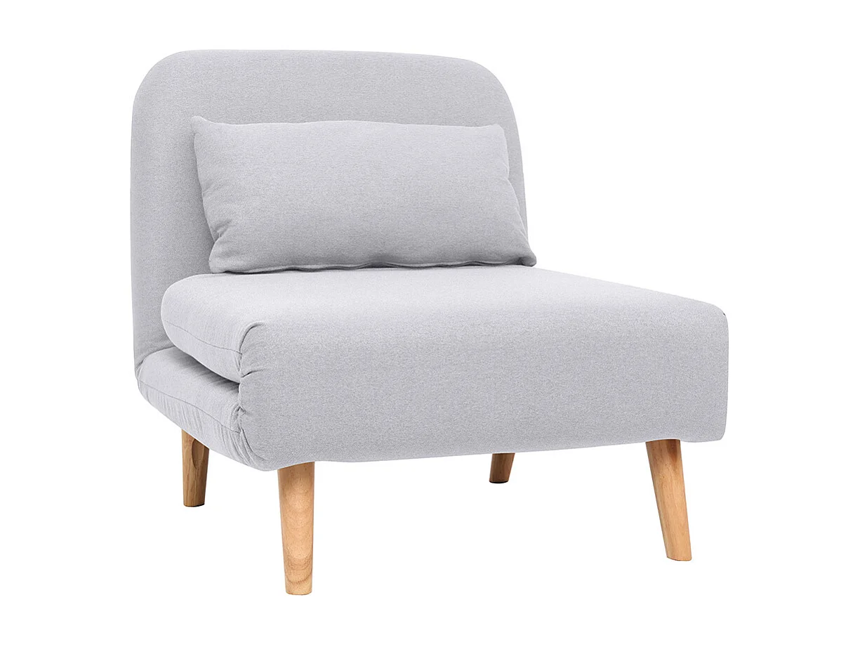 Sillón nórdico convertible tejido gris claro AMIKO