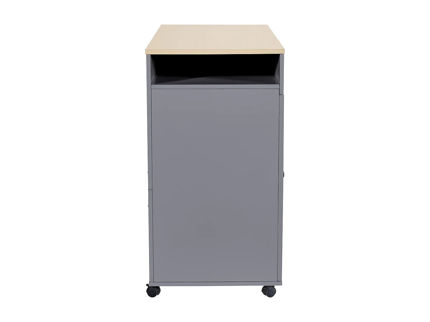 Meuble de bar 118-180)x50x94 cm 4 portes Îlot de cuisine en bois avec plateau extensible ( - gris