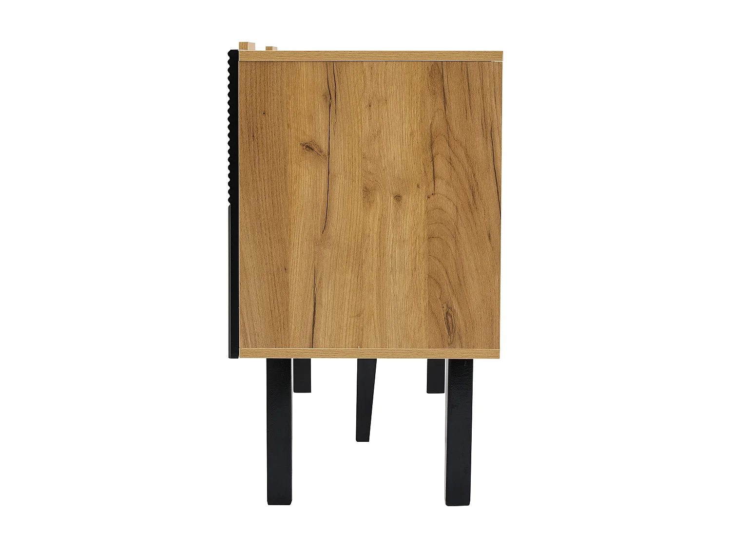 Buffet TV 140x40x70 cm, 2 tiroirs et 4 portes avec étagères réglables, panneaux de particules coloris chêne