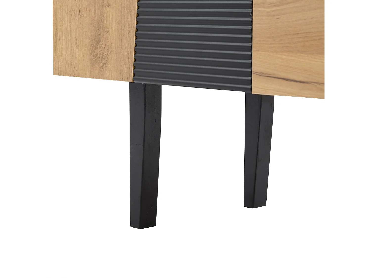 Buffet TV 140x40x70 cm, 2 tiroirs et 4 portes avec étagères réglables, panneaux de particules coloris chêne