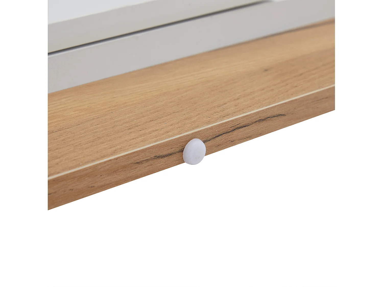 Buffet 138x38x90.5 cm LED avec 3 portes et verre décoratif - meuble de rangement - bois - blanc