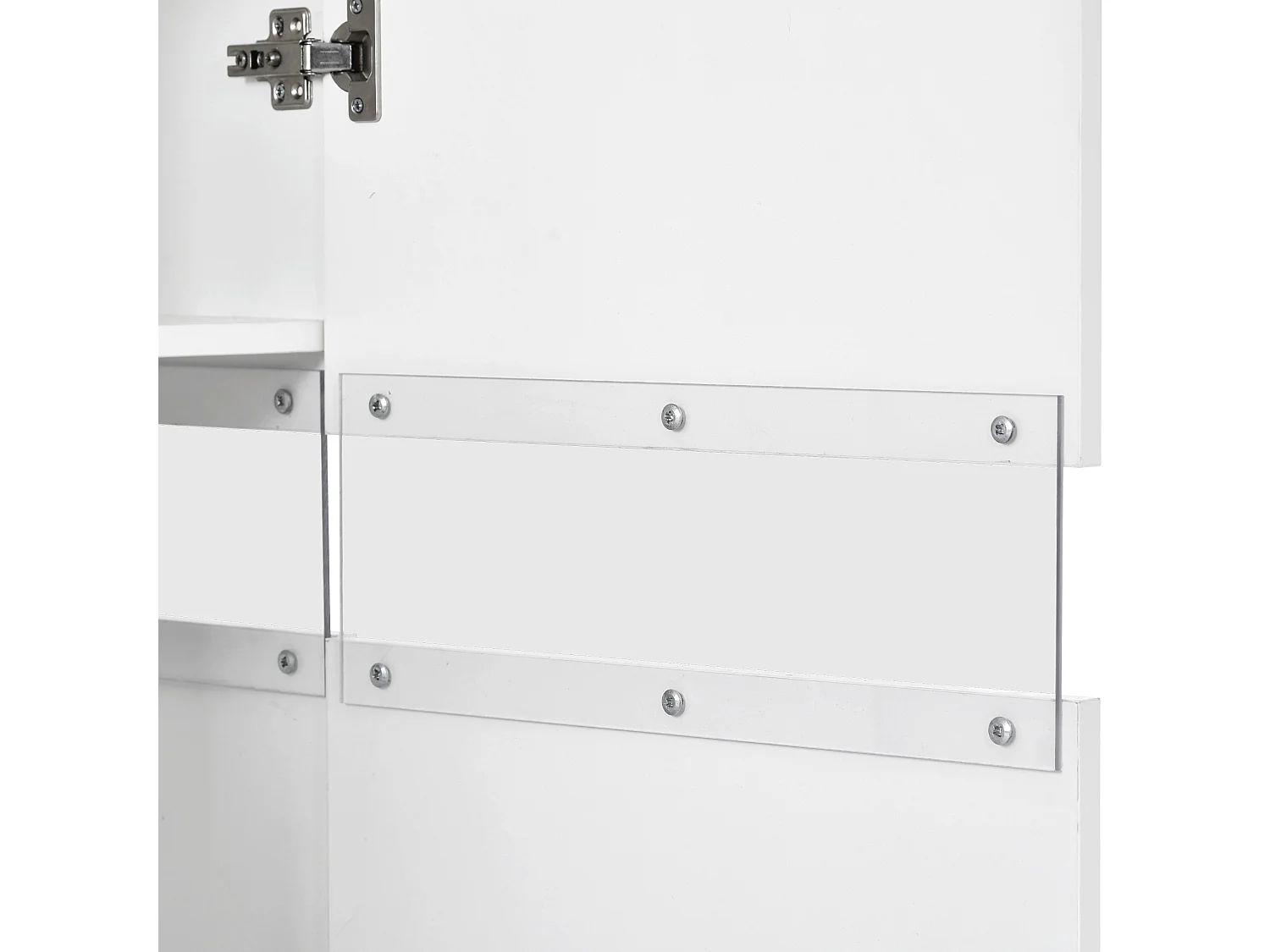 Buffet 140x35x72 cm LED avec 2 portes 4 tiroirs - meuble de rangement - bois - blanc