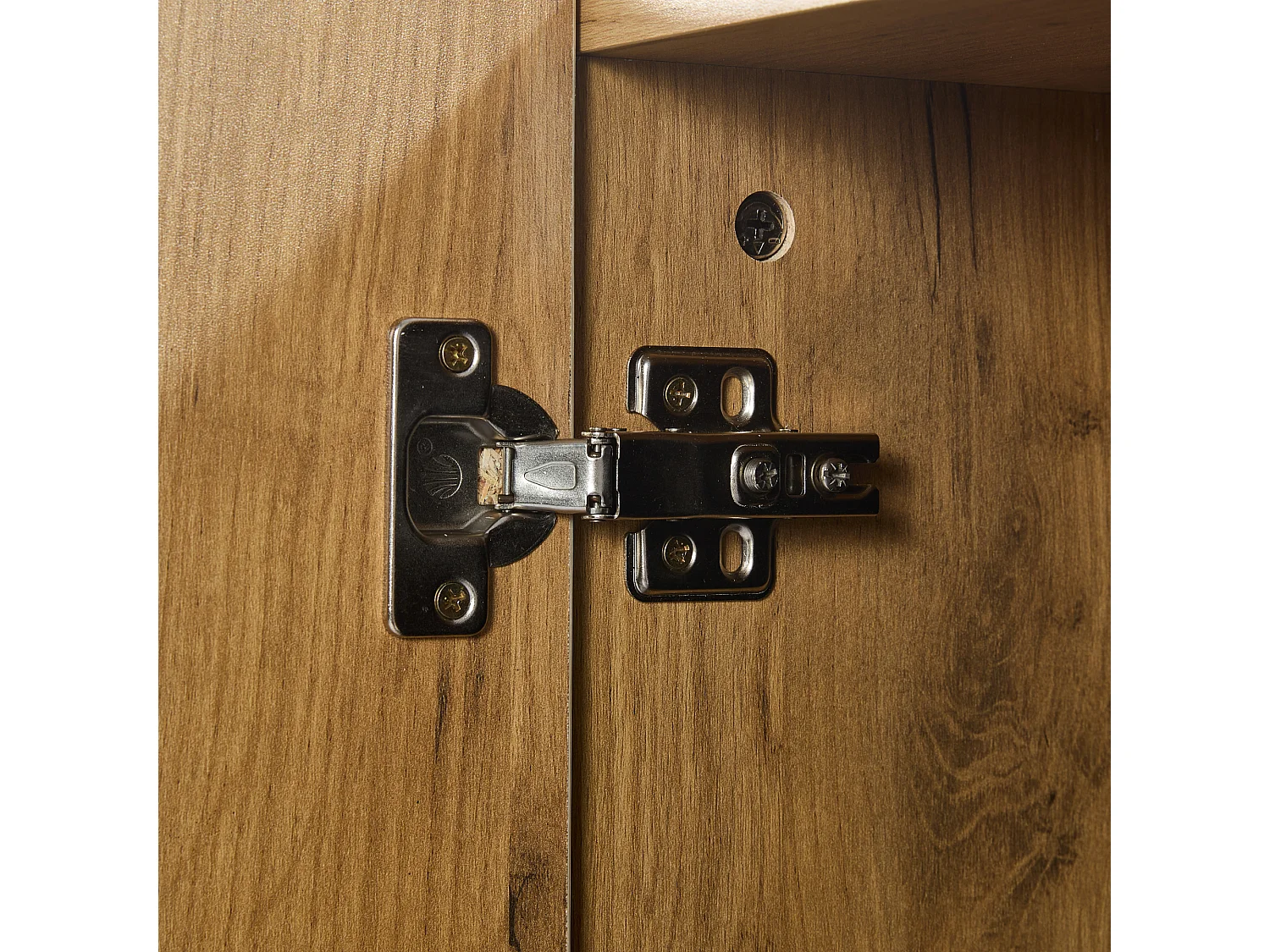 Buffet 140x40x80 cm  LED 1 porte 3 tiroirs 2 étagères en verre - meuble de rangement bois - marron