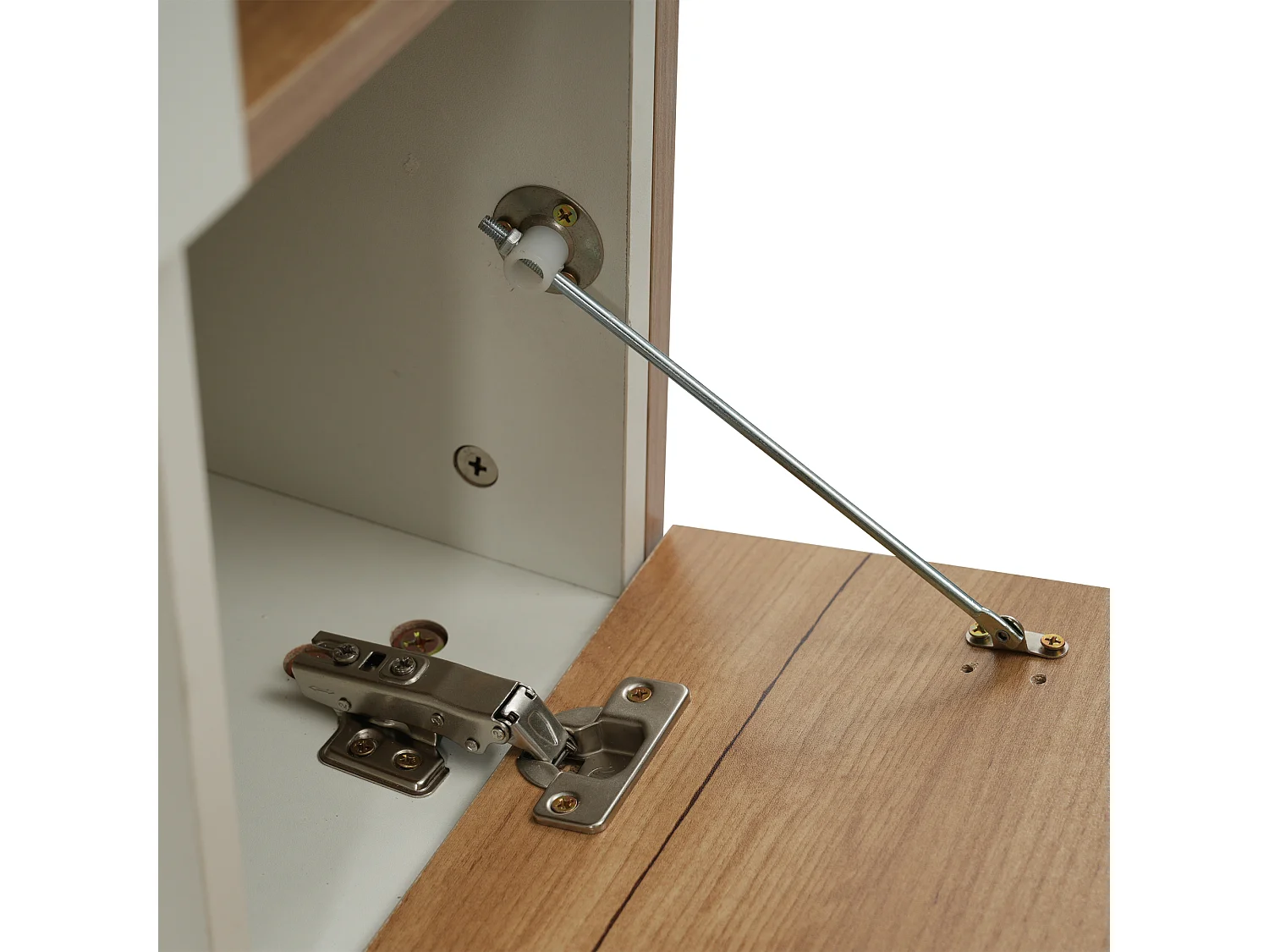 Buffet 130x40x70 cm avec 2 portes 2 tiroirs meuble de rangement - bois - blanc