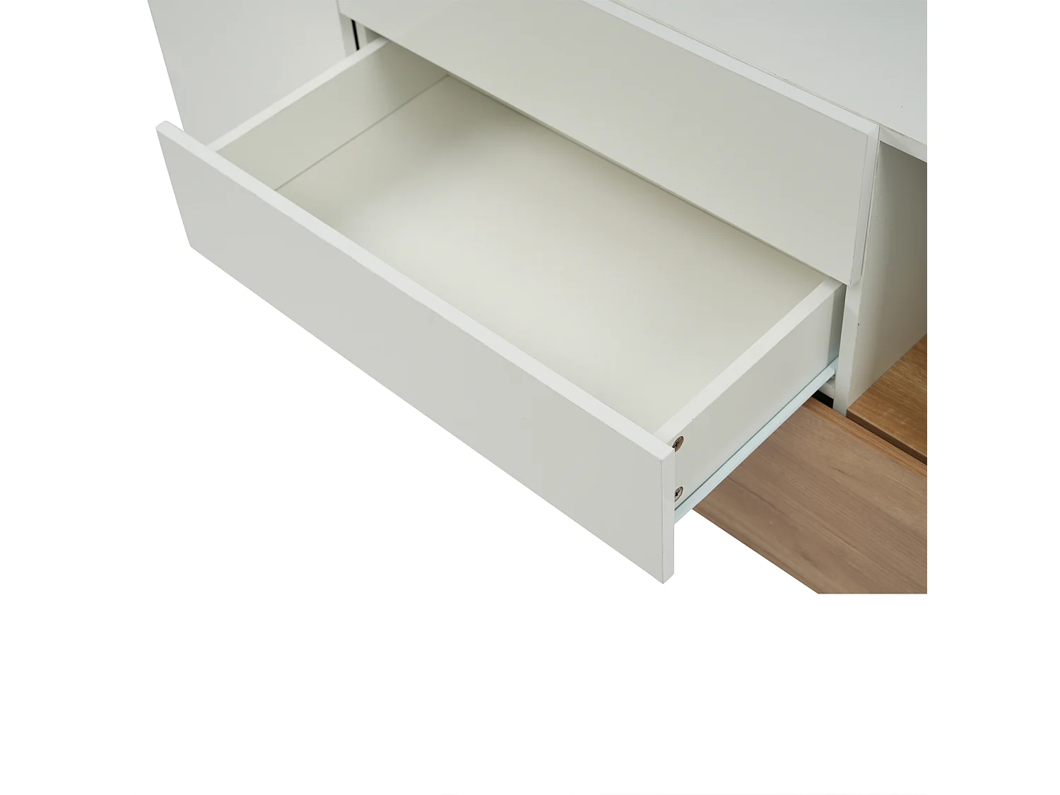 Buffet 130x40x70 cm avec 2 portes 2 tiroirs meuble de rangement - bois - blanc