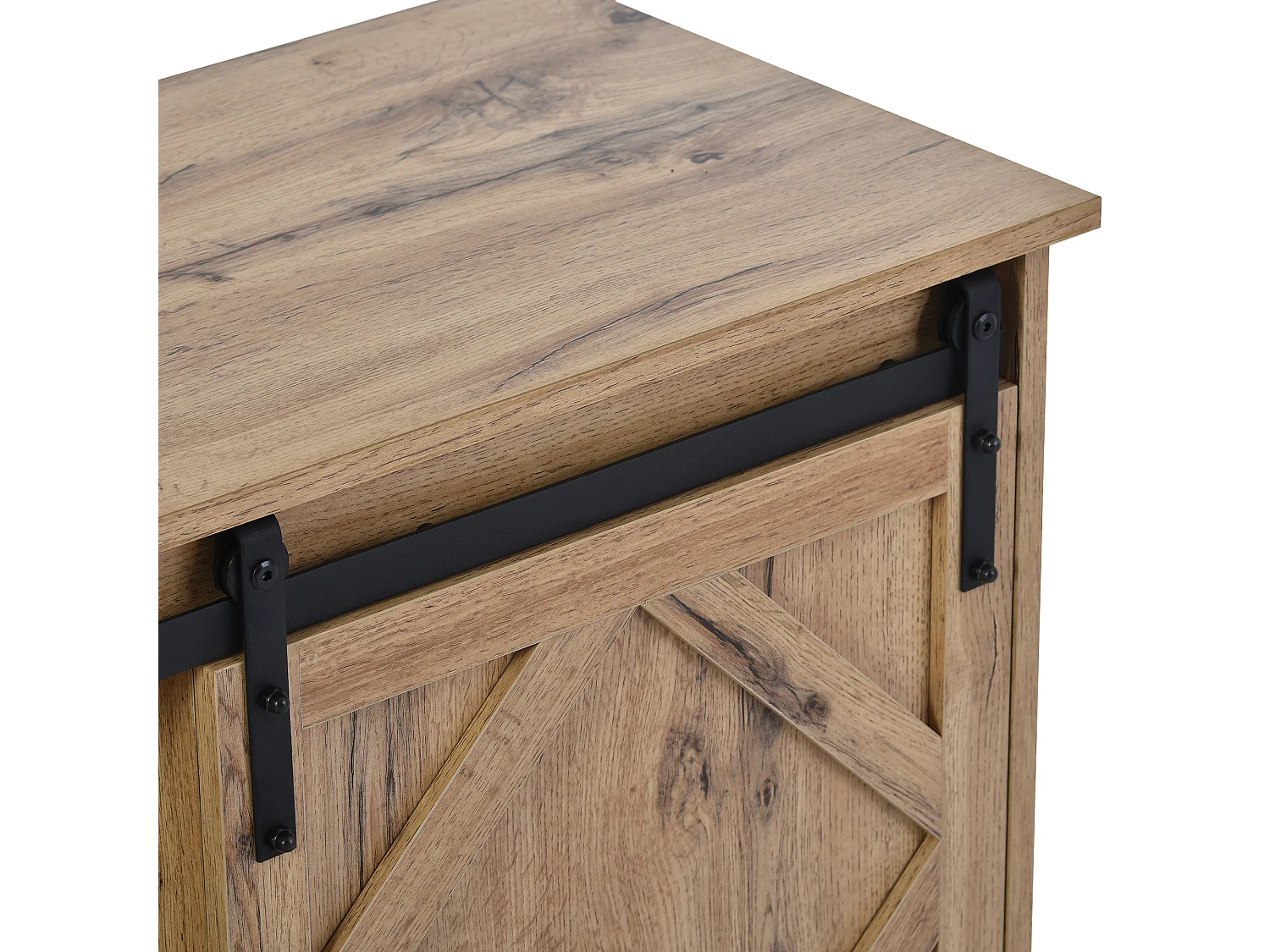 Meuble TV 150x40x60 cm, 2 portes coulissantes, étagères réglables, rangements ouverts, panneau de particules brun