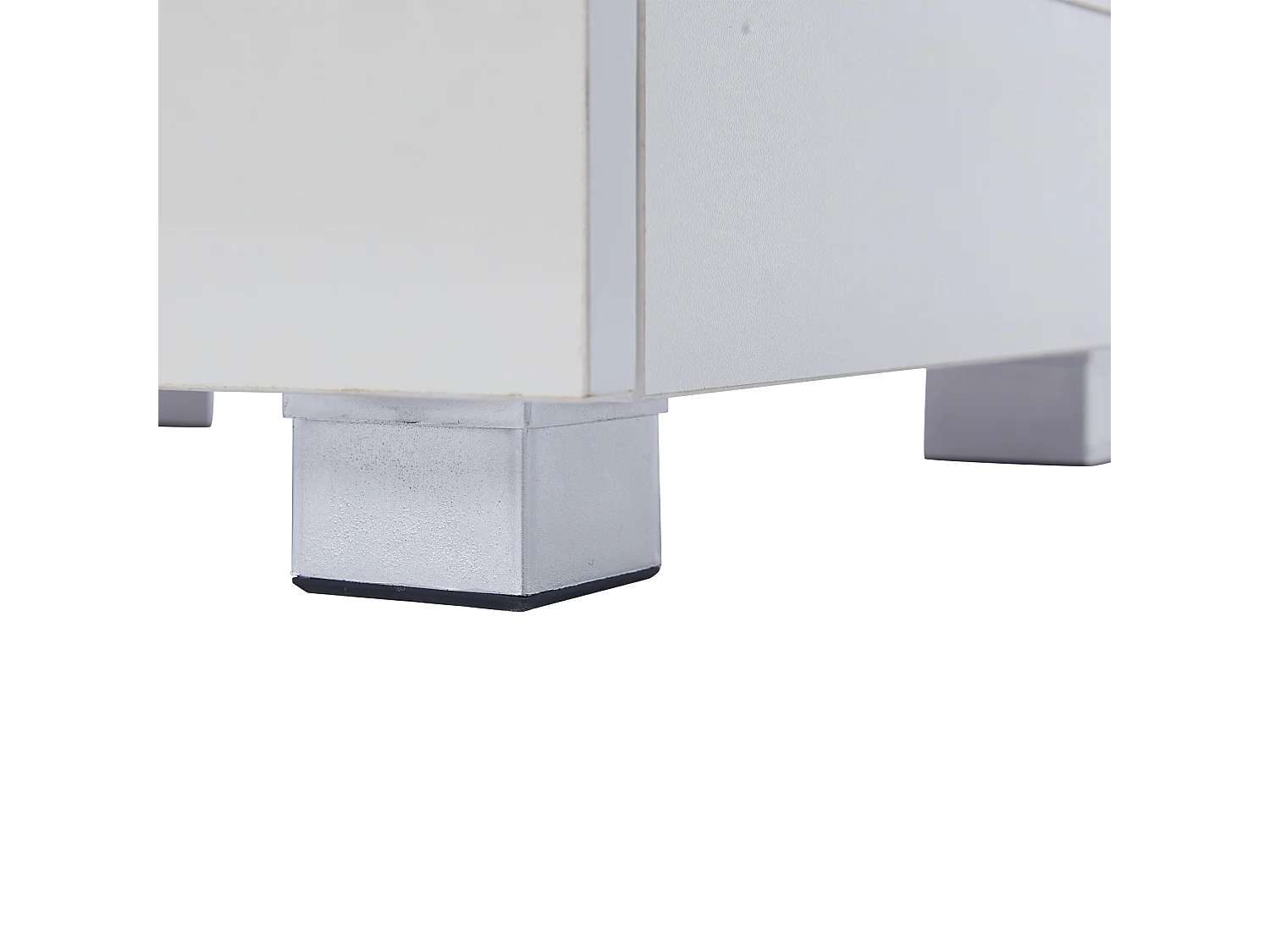 Buffet 140x40x70 cm avec LED en 4 portes et verre décoratif - meuble de rangement - bois - blanc