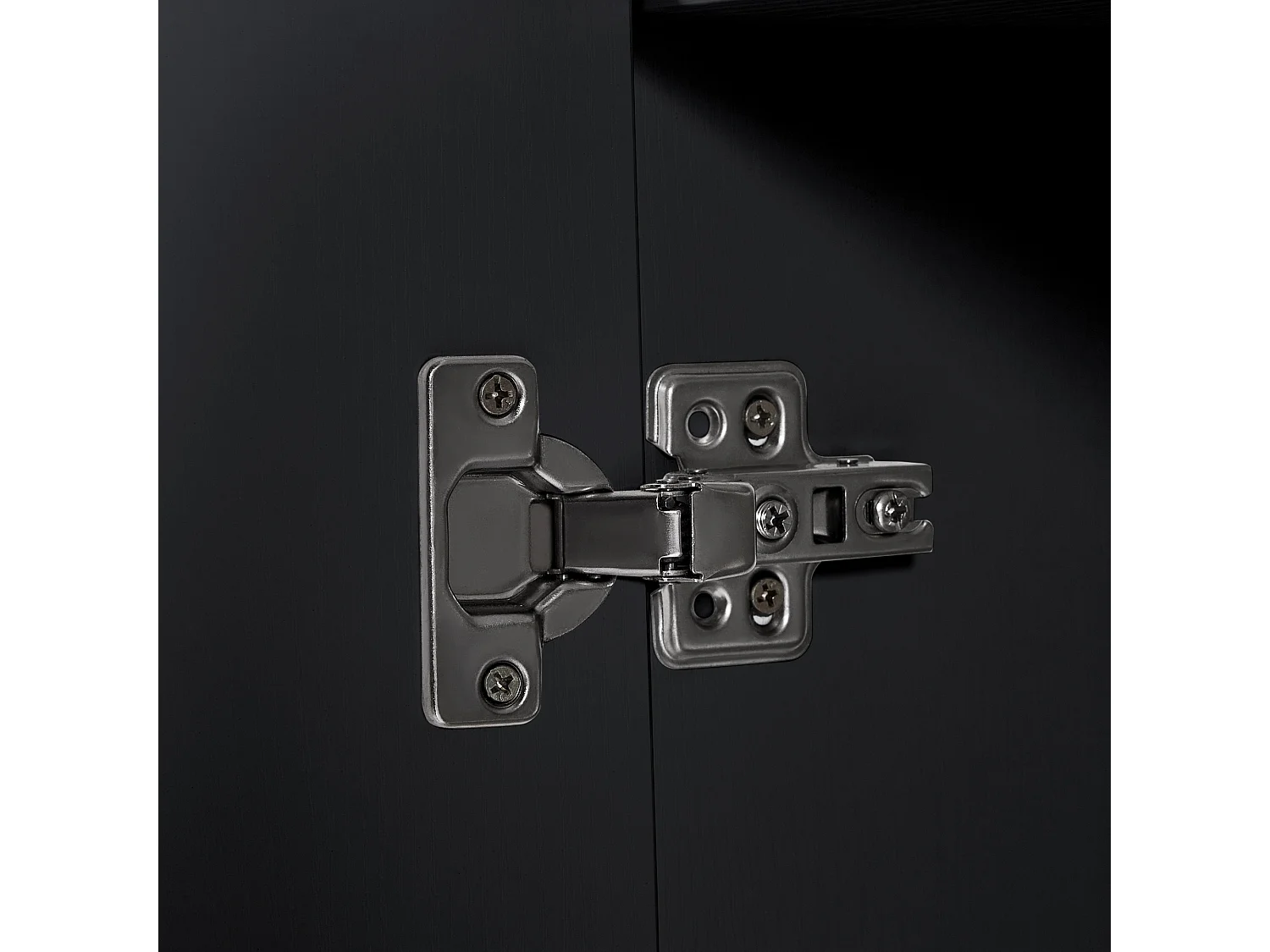 Meuble de bar (133-202)x54x93.5 cm 2 portes 2 tiroirs Îlot de cuisine en bois avec plateau extensible - noir