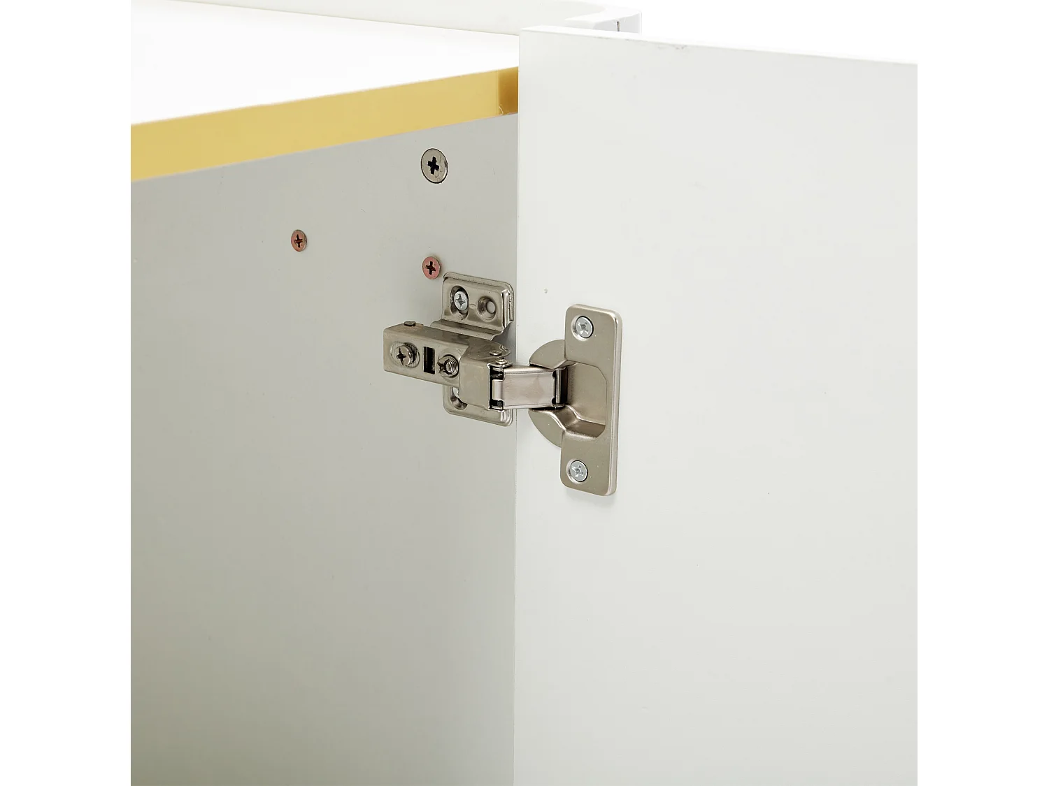 Buffet 150.5x35x80 cm LED avec 2 portes 3 tiroirs - meuble de rangement - bois - blanc